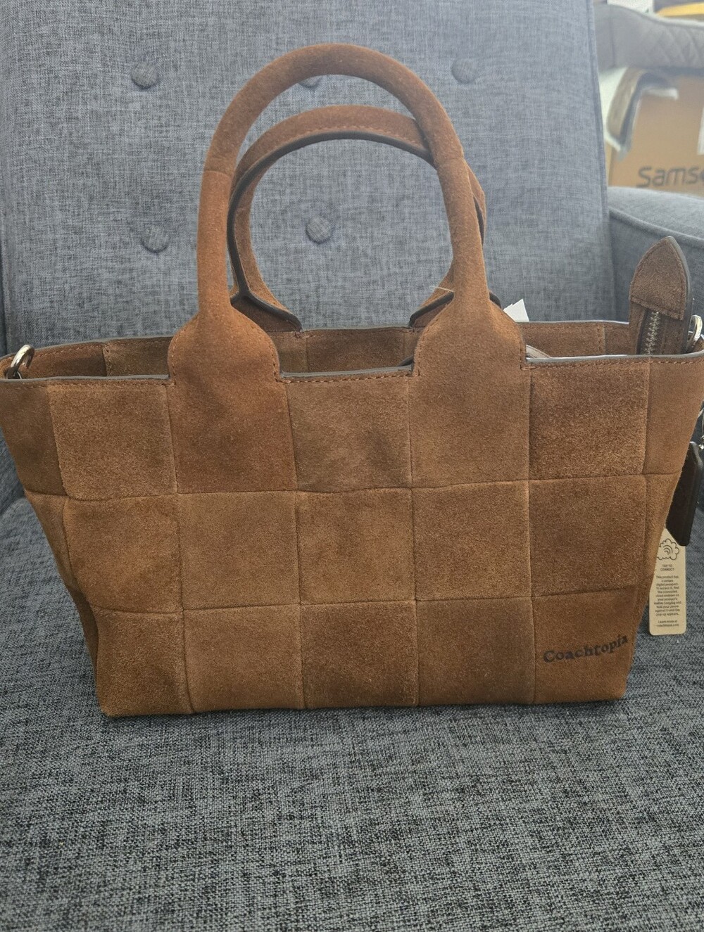 Coachtopia Alter/Ego Small Tote Bag- Warm Brown Suede